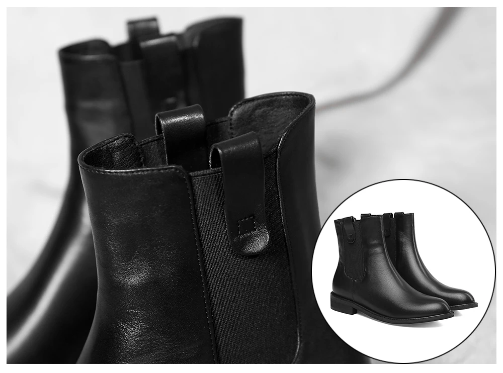 SOPHITINA Solid Women's Boots High Quality Genuine Leather Square Heel Comfortable Round Toe Shoes Special New Ankle Boots PO247