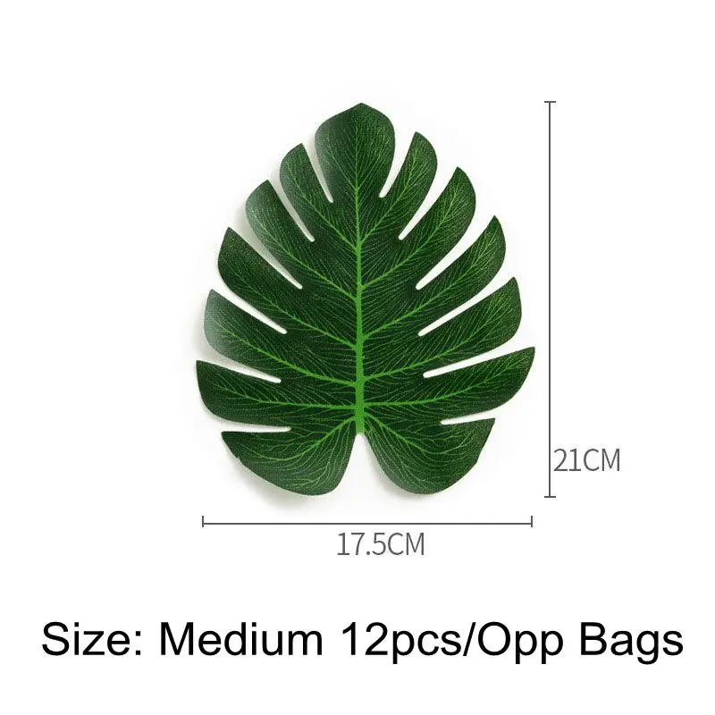 Зеленые искусственные пальмовые листья монстеры 12 шт./лот тропические Гавайские