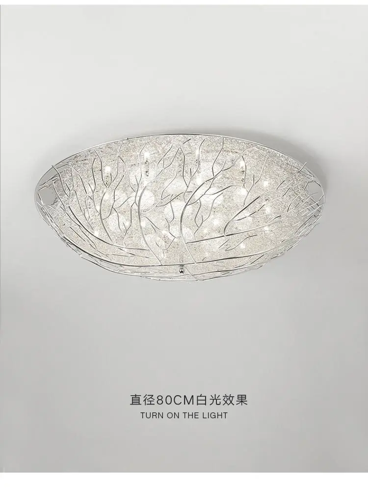 Aluminum Bird Nest Ceiling Lamp Round Handmade Mediterranean Conference Romantic Living Room Bedroom Study Terrace Creative