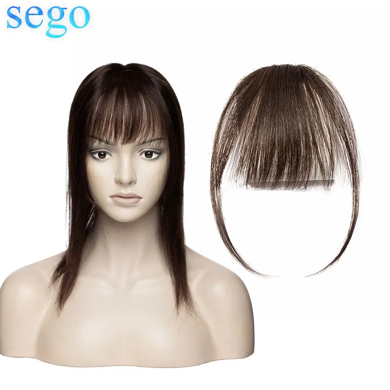 SEGO человеческие волосы на клипсе невидимая челка бразильские светлые не Реми