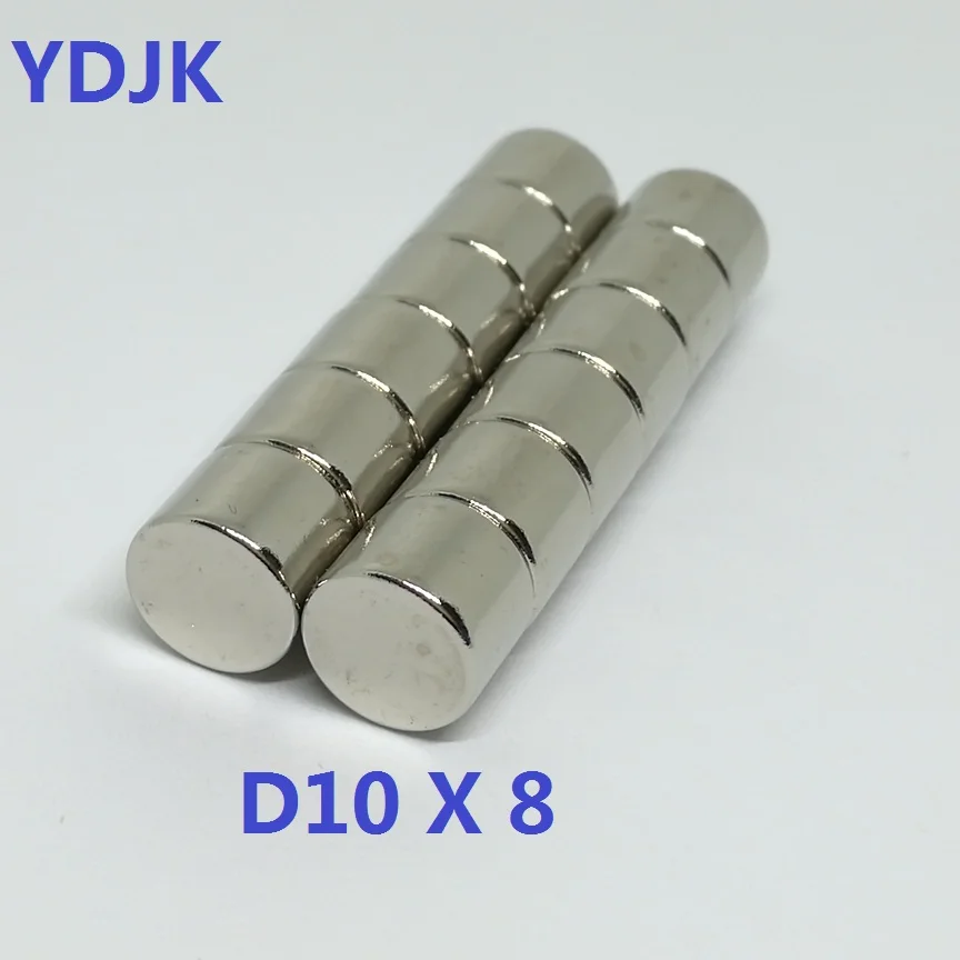 100 шт./лот неодимовый магнит 10*8 диск редкоземельный постоянный 10x8 N35 NdFeB магниты 10 x