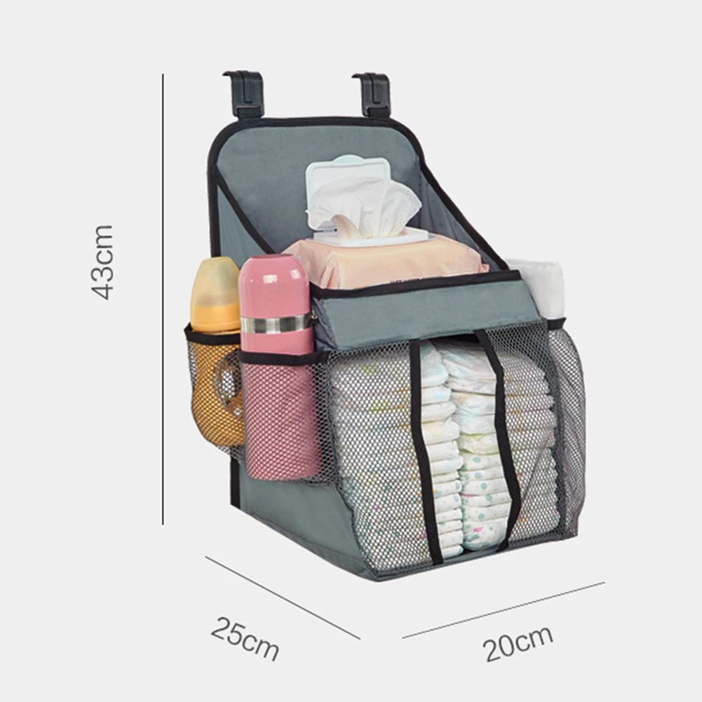 

Baby Crib Hanging Bags Breathable Portable Bedside Organizer Diaper Storage Bag Box Oxford Cloth Baby Storage Hanging Bag