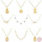 GS 925 пробы серебра в форме капли воды циркон любовь подвески роскошные прямоугольник Очаровательная Божья коровка пижамы толстая цепочка колье, ювелирные изделия