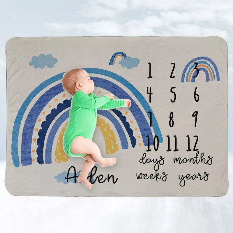 

G2AD Baby Monthly Record Growth Milestone Blanket Newborn Photography Props Accessory