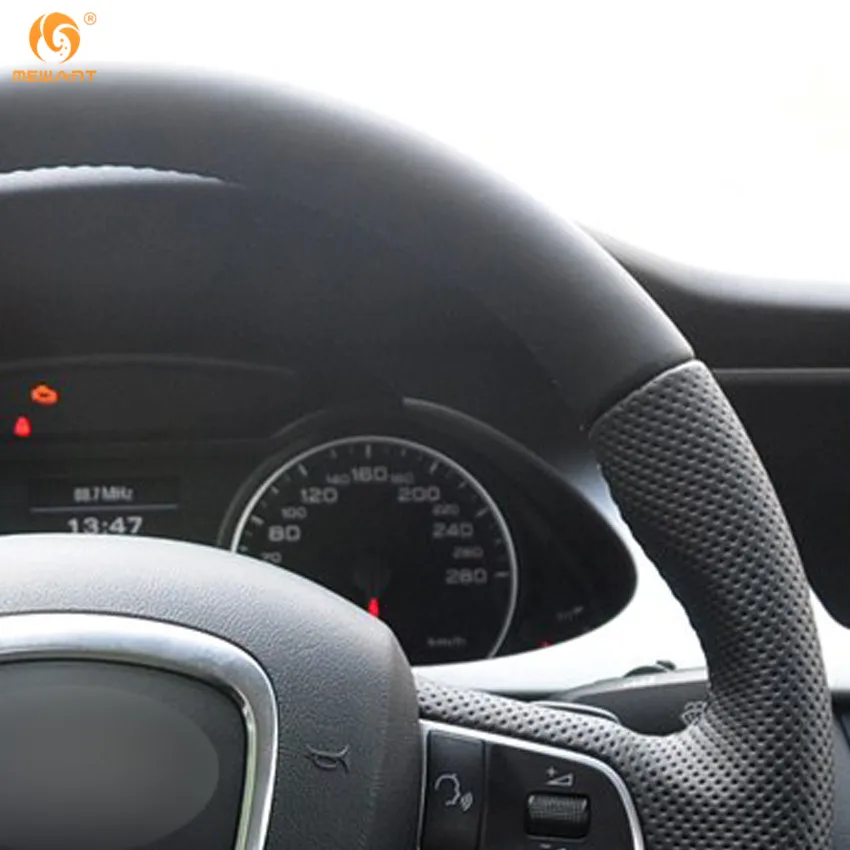 Чехол на руль MEWANT из черной искусственной кожи для Audi A3 (8P) 2008 2013 A4 (B8) 2010 A5 A6 (C6) 2007