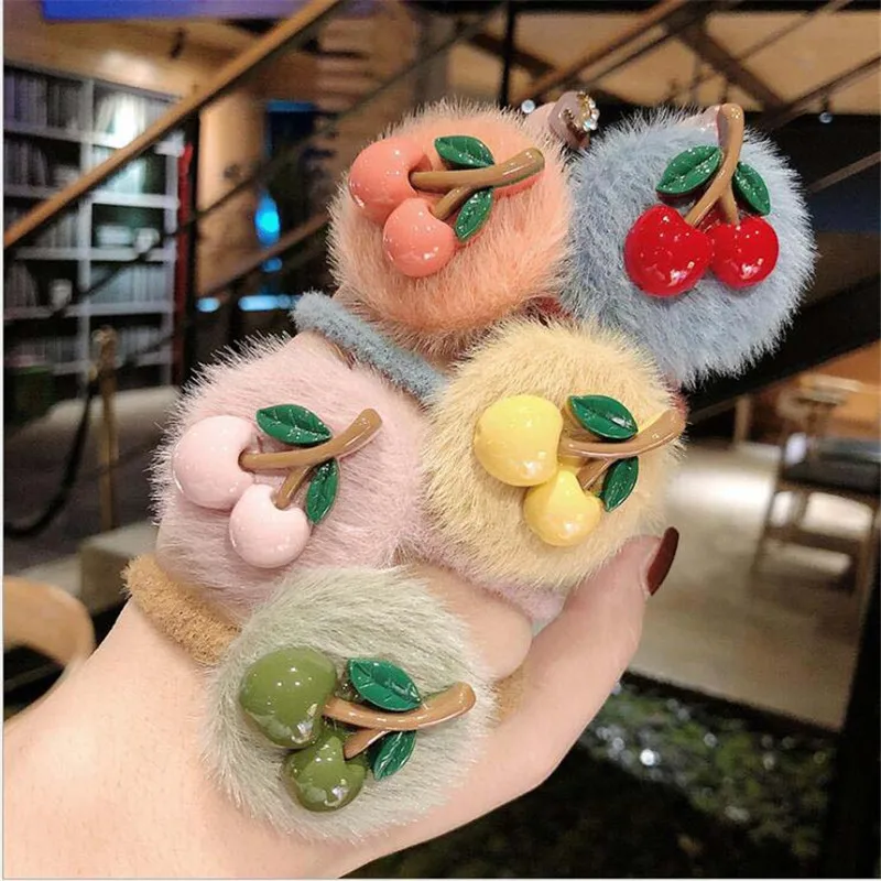 Эластичная повязка для волос с вишней женщин и девочек милый цветной ободок