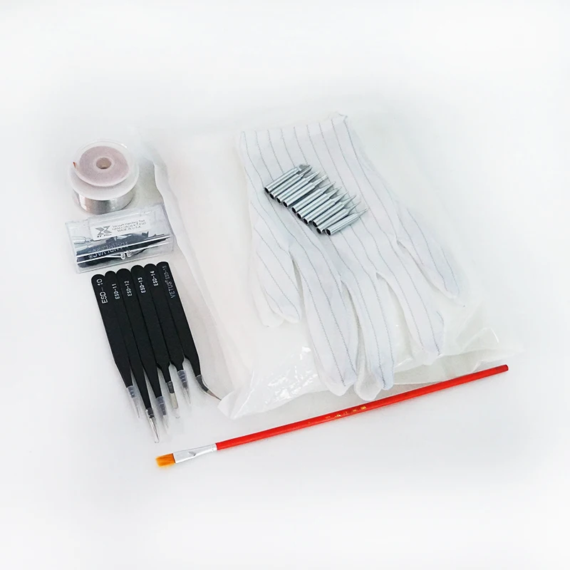 

Sodler wire Desoldering wire Cleanroom Wiper BGA brush ESD tweezers 6pcs Vacuum suction pen