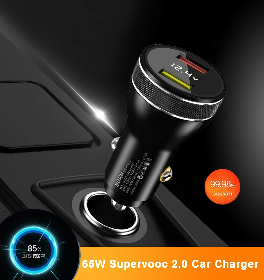 65 Вт SUPERVOOC 2 0 SuperDart + 22 5 автомобильное быстрое зарядное устройство для OPPO Find X3 Pro Reno 6