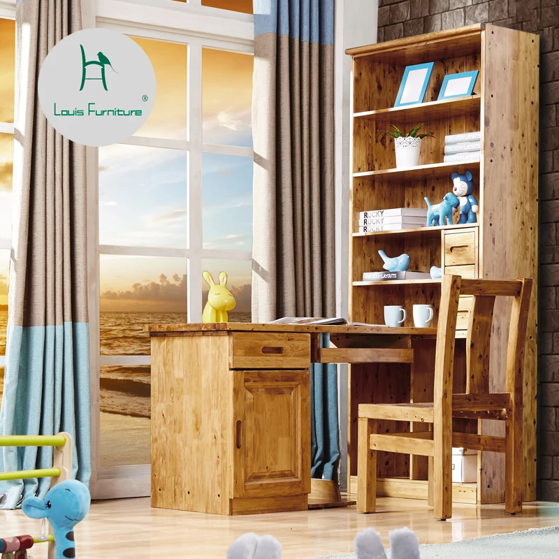 Луи Мода компьютерный стол все дерево угловой книжный шкаф комбинация