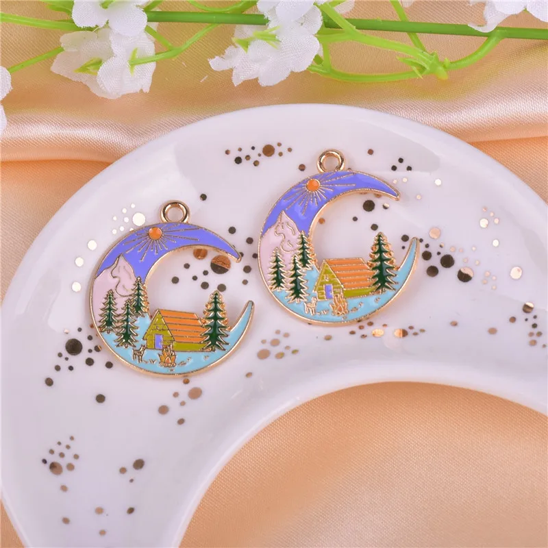 10 шт./упак. автобус для отпуска луна горное масло подвеска серьги браслет DIY