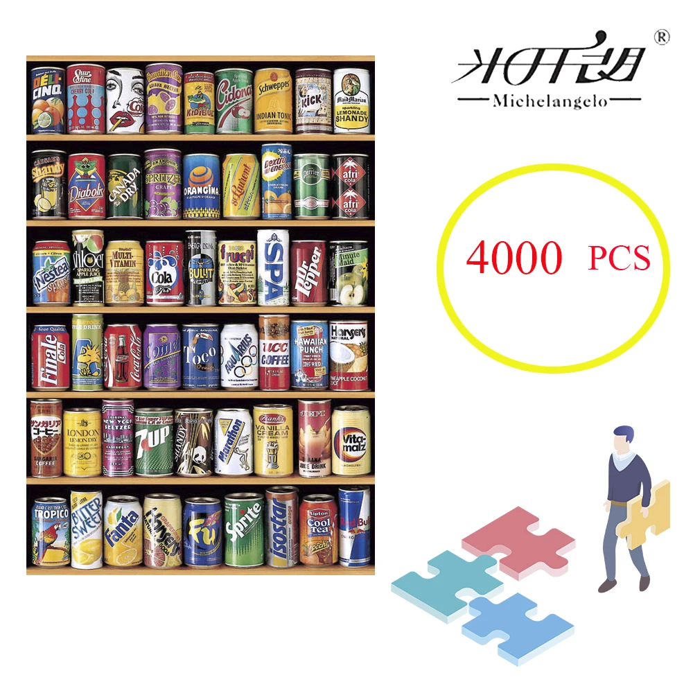 

Michelangelo 4000 Pieces Educational Toys Wooden Adult Puzzle Soda Cans Holiday Gifts Parent-Child Games