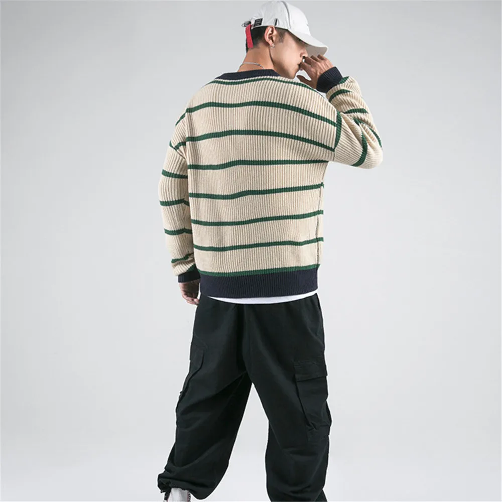 Новые модные мужские трикотажные пуловеры в Корейском стиле Повседневные