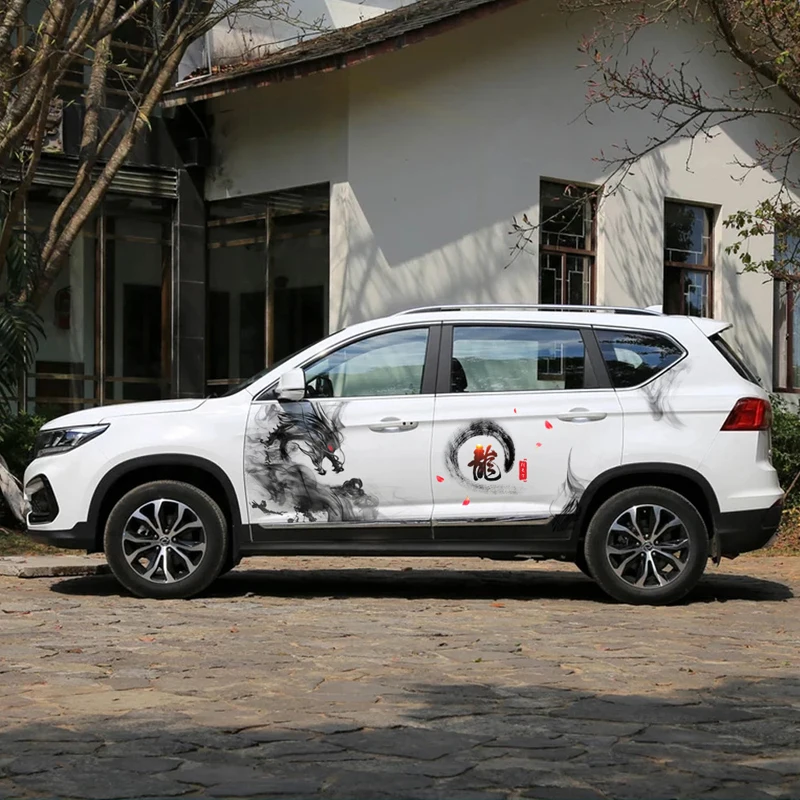 

Big Size Car Sticker Dragon Chinese Ink Painting Decal Whole Body Refitting Car Body Covers for Volkswagen Auto Accessories