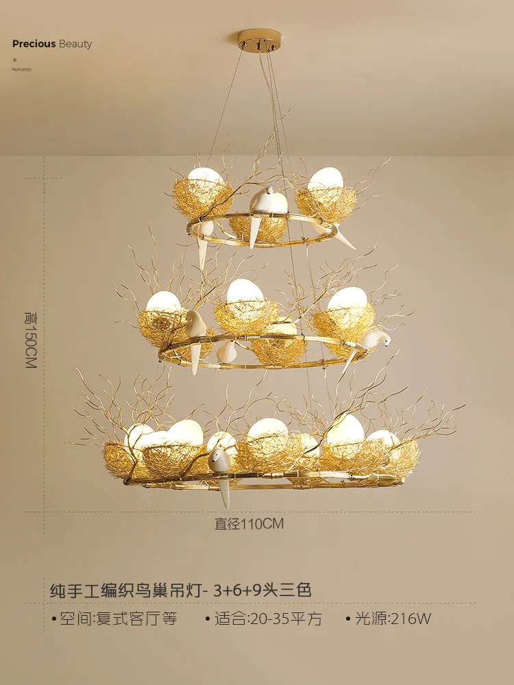 Современное освещение люстры для Золотого птичьего гнезда столовой Lustre de cristal люстры подвесные потолочные светильники