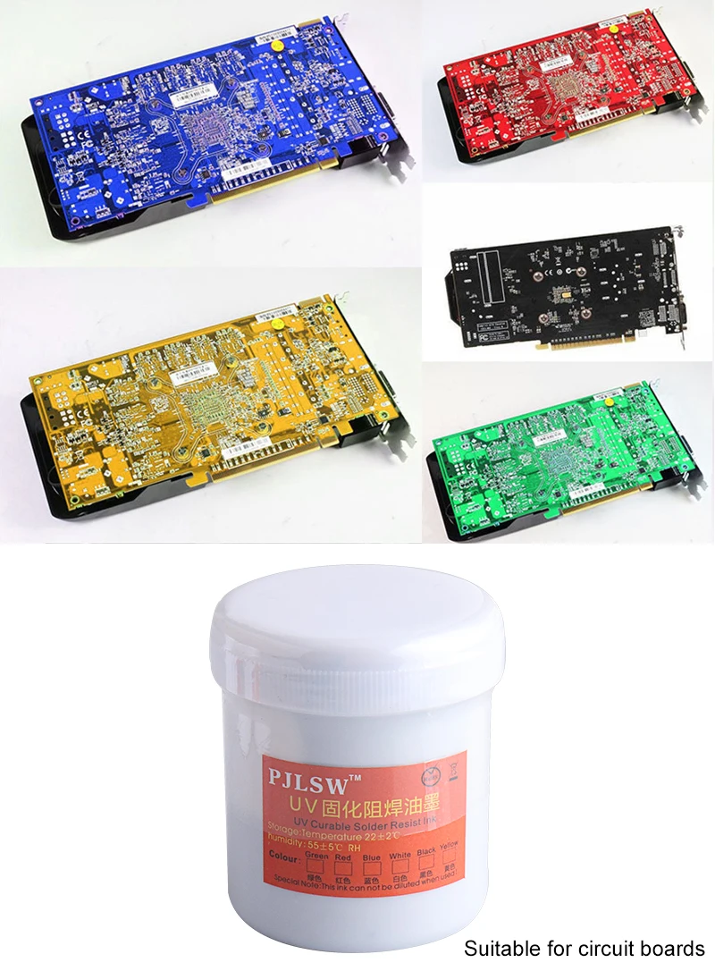 5 шт./лот супер PCB УФ Фоточувствительный чернила, зеленый, белый, синий, красный, черный, который PCB УФ излечиваемый припой сопротивляться чернилам, паяльная маска УФ чернила