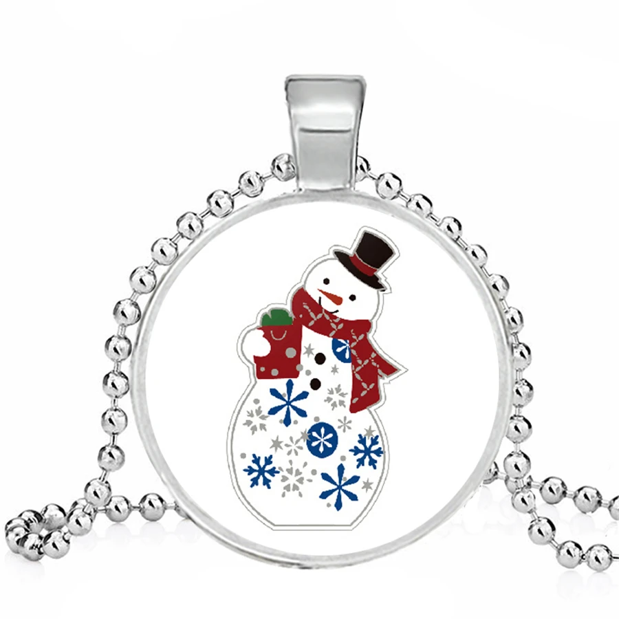 2020 модное Звездное Ожерелье Рождество лось Санта Клаус милое ожерелье дерево