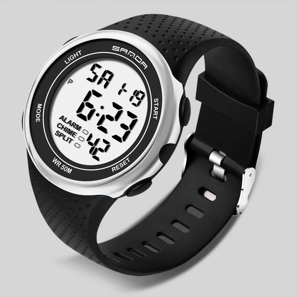 

Часы наручные SANDA мужские электронные, цифровые уличные спортивные ударопрочные, с будильником, 2020