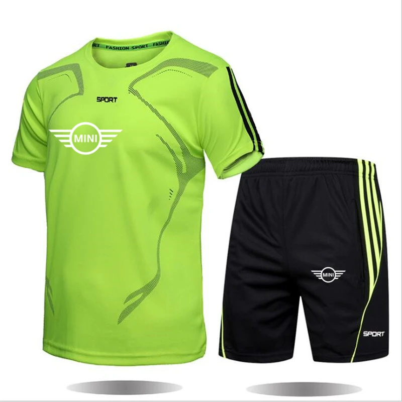 

2021 New Young Breathable Casual MINI men Suit Summer Fitness Quick Drying Climbing Sleeve Sport Set Running Spring man