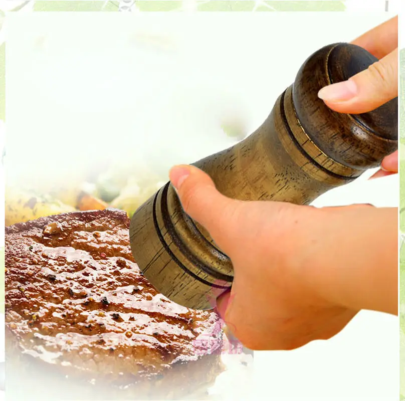 1 Pcs Kitchen Cooking Tools 5 Inch Classic Wood Pepper Mill Chili Spice Salt Corn Grinder | Дом и сад