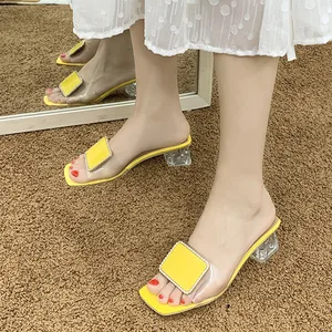 Cresfimixженские милые босоножки высокого качества размера плюс зеленого цвета с открытым носком на высоком каблуке; Уличные сандалии с металлическим ободком; A6664ca