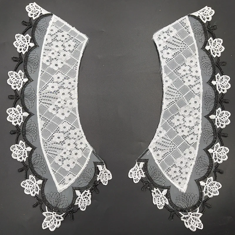 1 пара водорастворимый кружевной наплечный воротник цветок полиэстер шелк