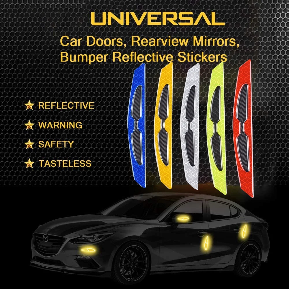 

4 шт., светоотражающие полосы на дверь автомобиля