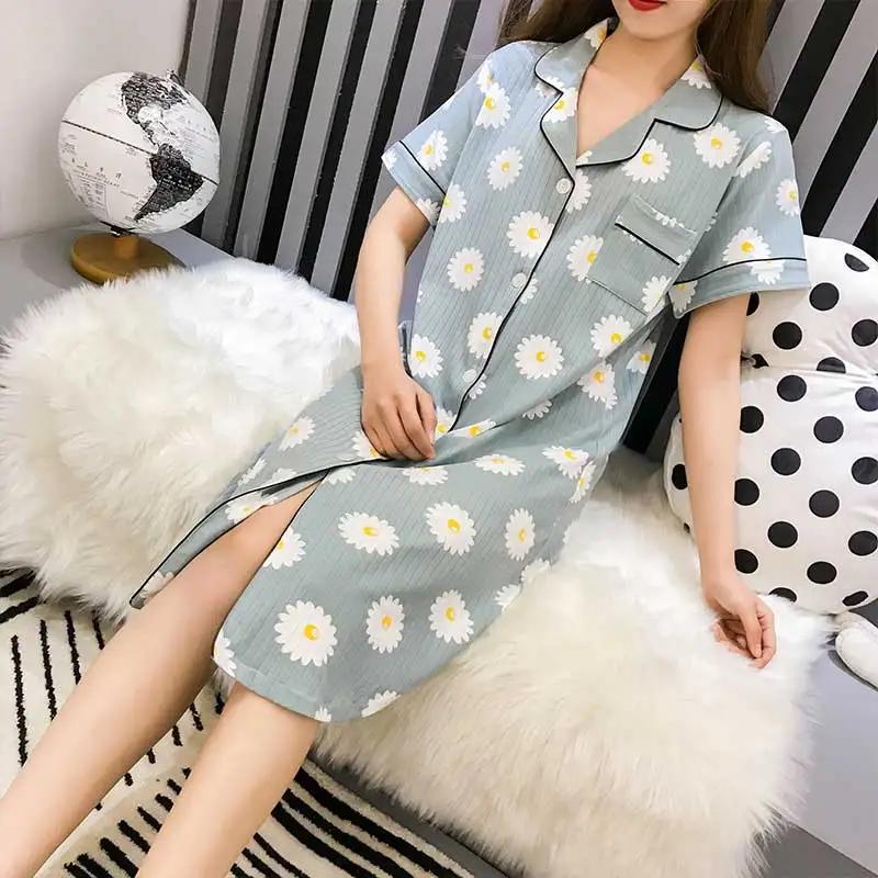 Халаты женская одежда для сна летняя домашняя Свободная Повседневная дышащая с