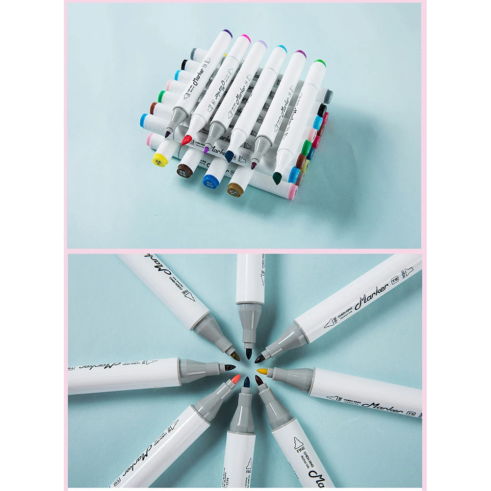 

Non Toxic Fade Proof Sketch 24 Colors Children Office Drawing Easy Apply Art Dual Head School Marker Set Paint Pen Gift