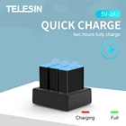 Зарядное устройство Telesin для экшн-камеры, 2 А, 3 слота