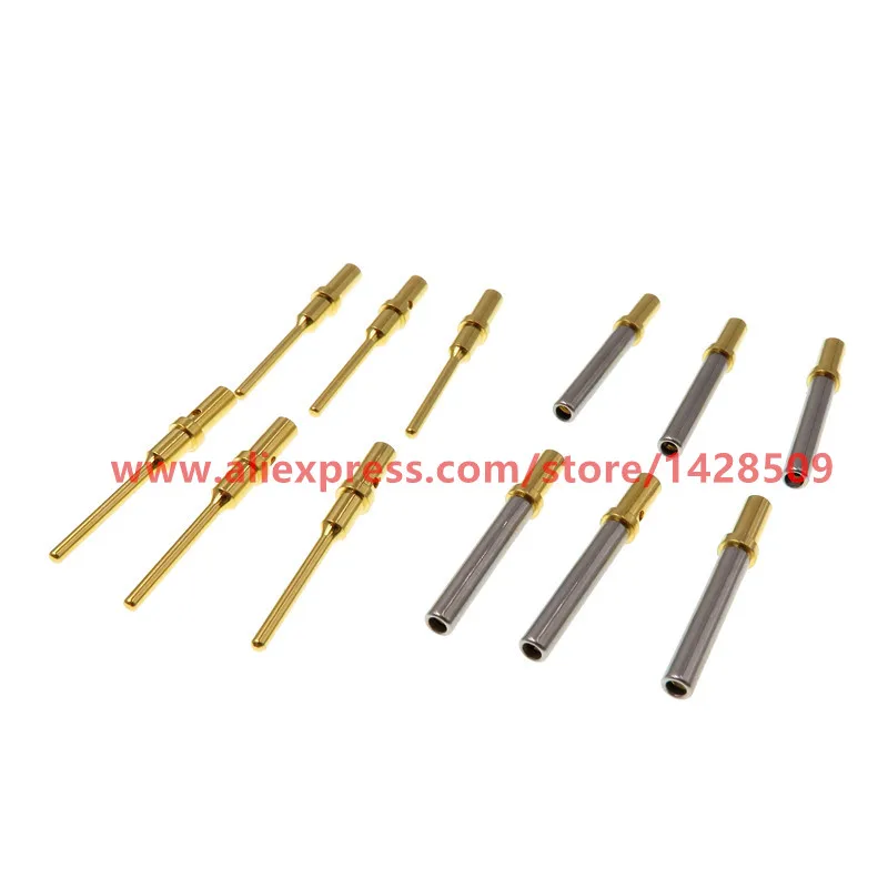 

50 Pcs DTM 0460-202-2031 0462-201-2031 Gold Plated Solid Terminal Size 20 AWG Deutsch Pin Female Male