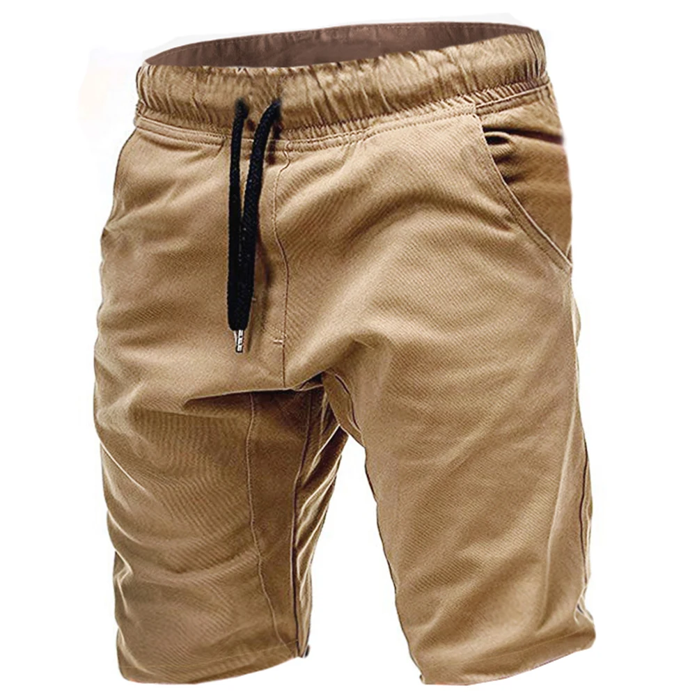 Мужские однотонные Цвет карманами на завязках спортивные шорты с эластичной