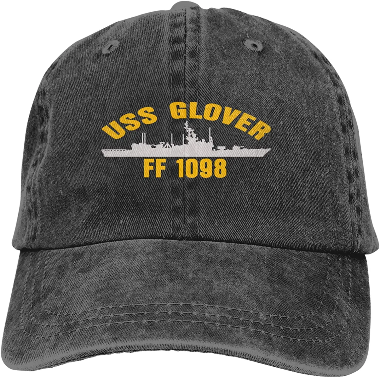 

USS Glover Ff 1098 Sandwich Cap Denim Hats Baseball Cap Adult Cowboy Hat