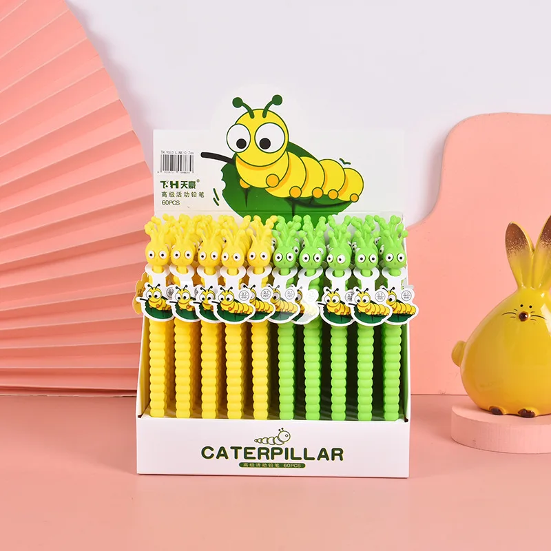 

60 pcs/lot Creative Caterpillar Mechanical Pencil Cute 0.5/0.7MM Student Automatic Pen For Kids Gift School Office Supplies