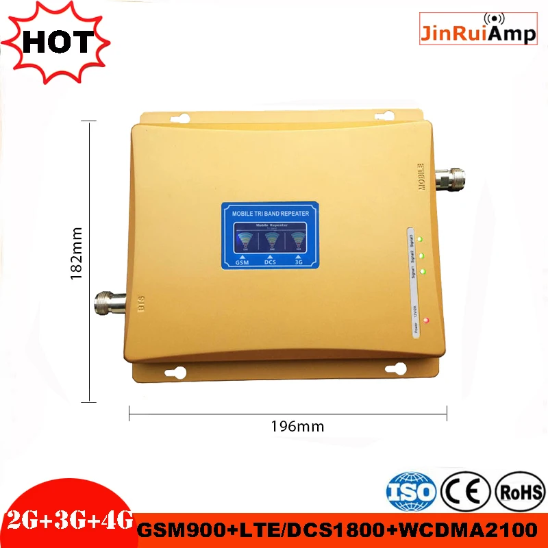 Трехдиапазонный усилитель GSM ретранслятор 900 1800 2100 DCS WCDMA 2G 3G 4G LTE сигнала комплект