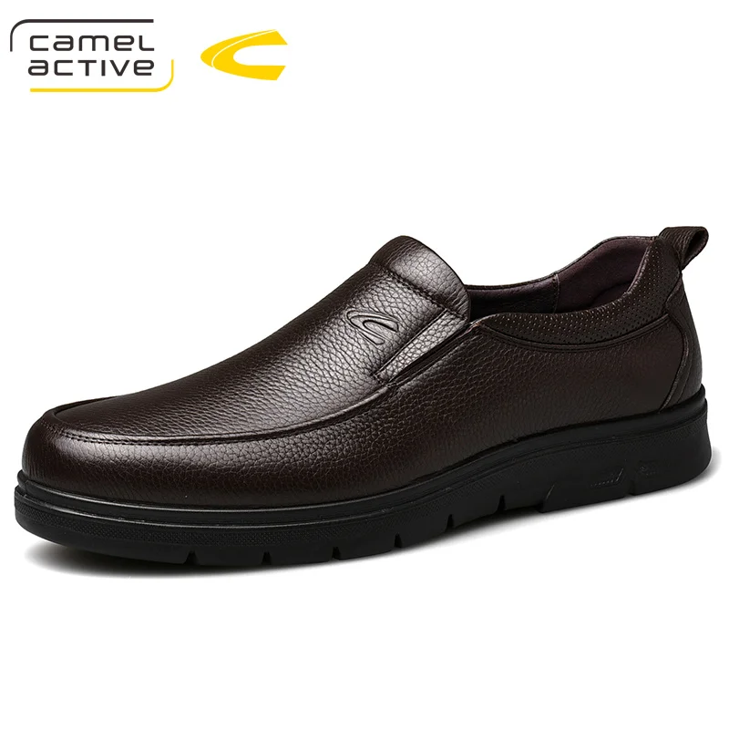 Camel Active/Новинка; Мужская обувь из натуральной кожи; Новинка; сезон лето-осень; деловая Повседневная легкая Удобная нескользящая обувь - Цвет: Коричневый
