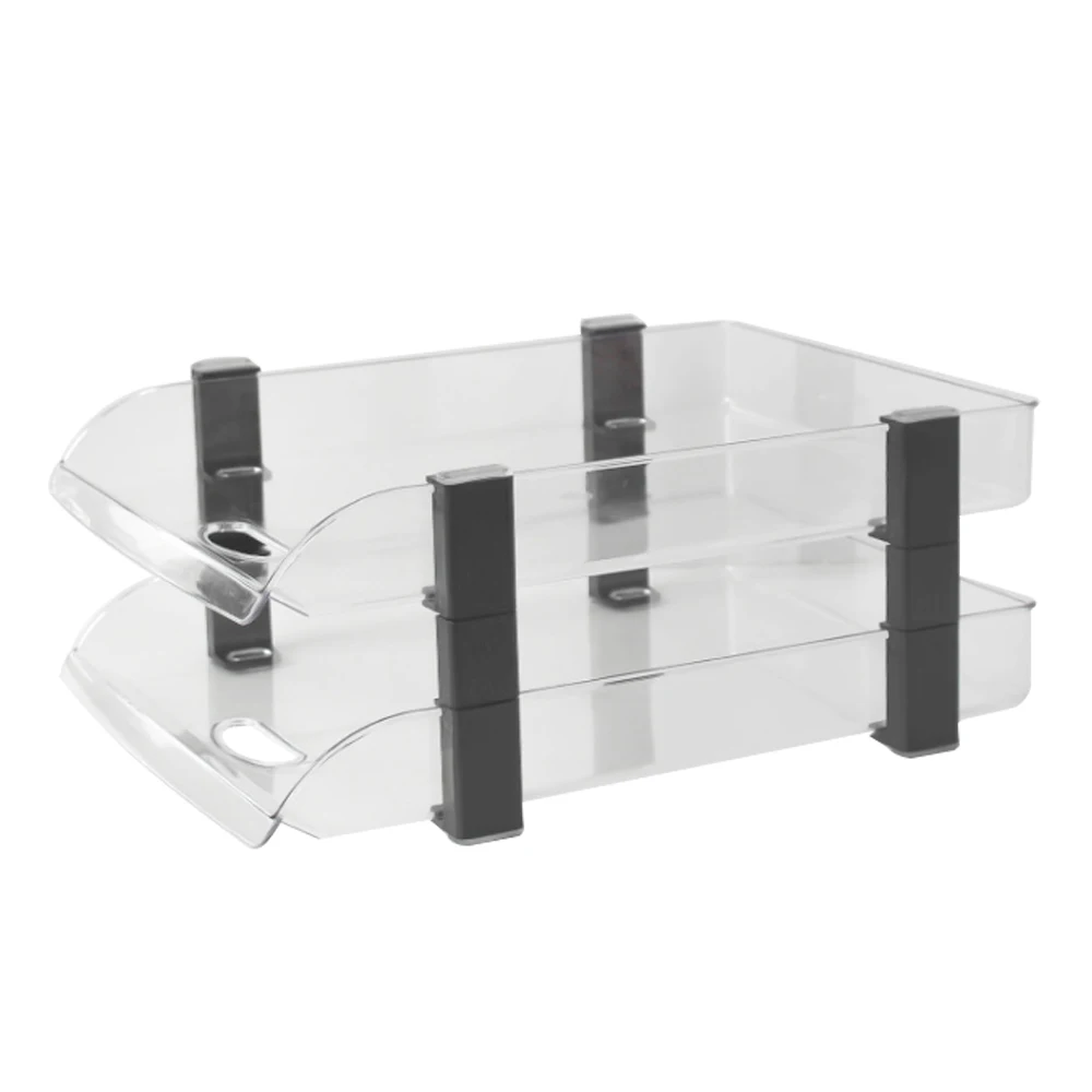 

HPDEAR Acrylic Letter Tray, Stackable Office File Document Tray for Files, Desk Organizer