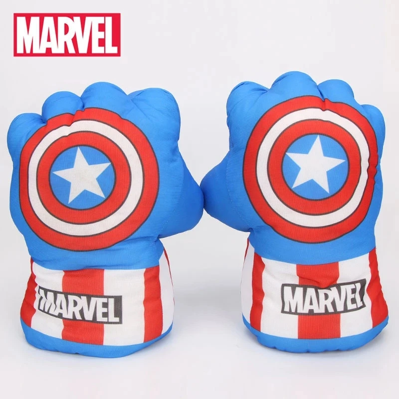 33 см игрушки Марвел невероятный Капитан Америка Халк разбивать руки Человек-паук Железный человек плюшевые перчатки Marvel оптовая продажа пе...