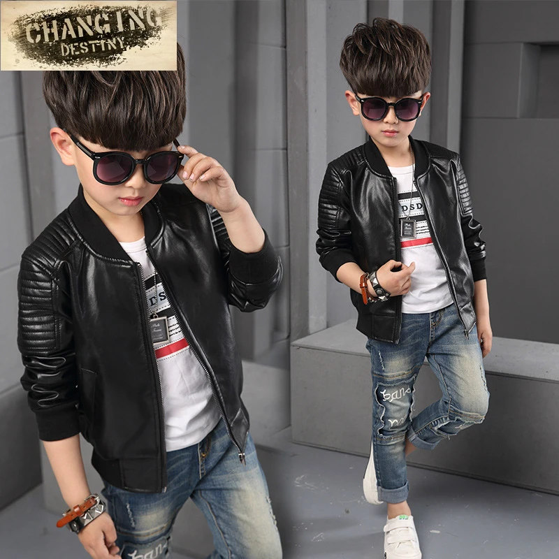 Детская куртка из искусственной кожи на осень и зиму 90 170 см|jacket children|children jacketschildren