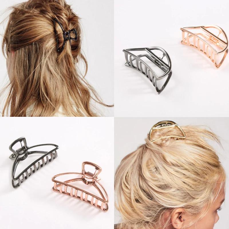 Женские Геометрические заколки крабы для волос заколка краб в форме Луны