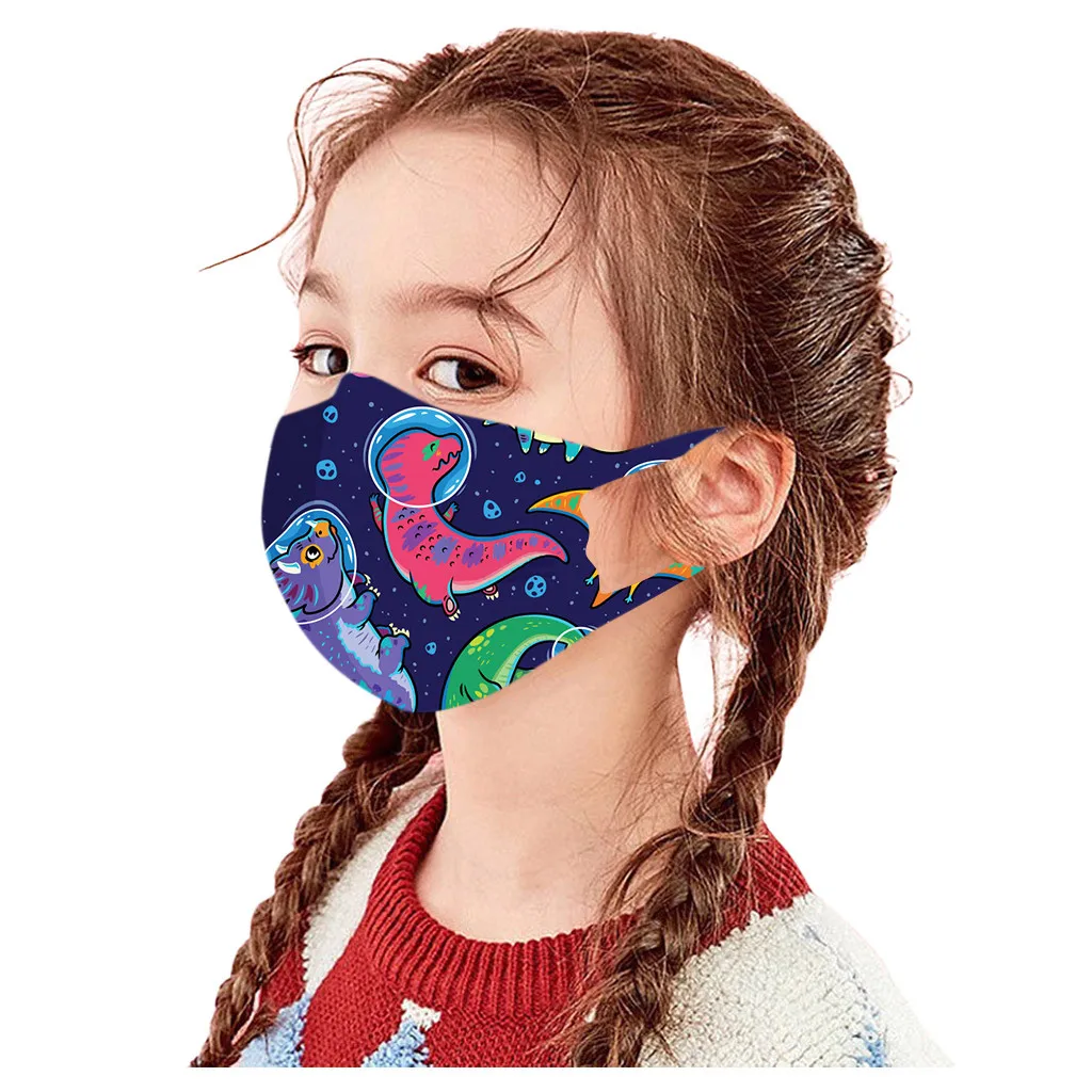 Детская маска с принтом космической ракеты 3d мультяшная для лица многократно