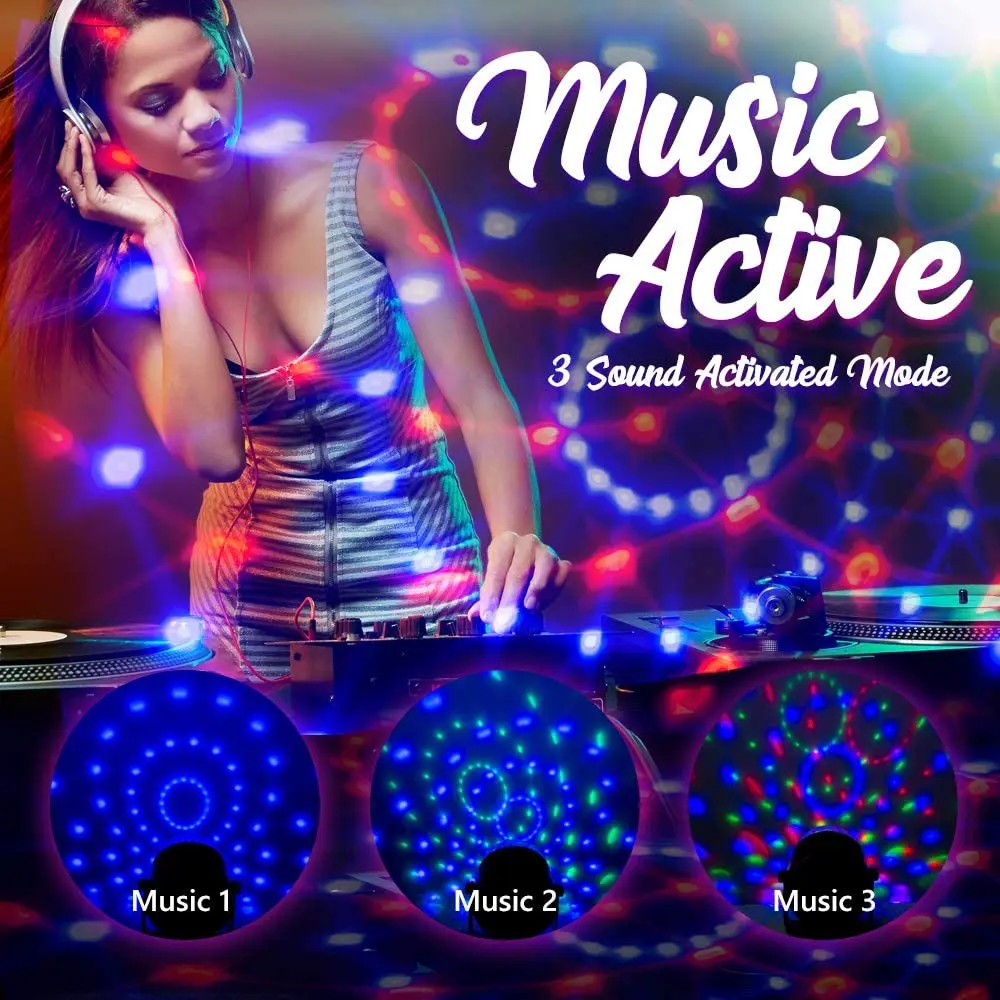 

Remote Control Led Small Magic Ball USB Mini Colorful Rotation Stage Laser Light KTV Party Crystal Light