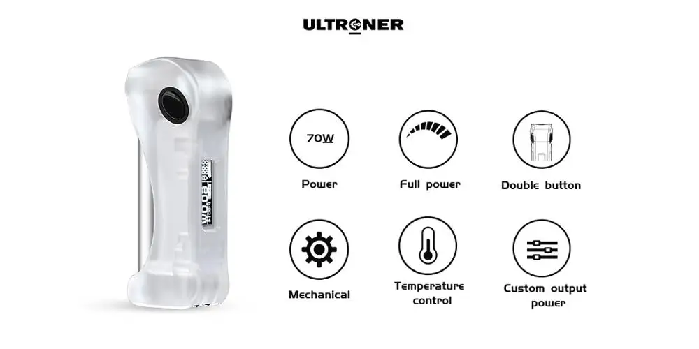 100% Оригинальный ULTRONER Alieno 70 Вт TC Box mod стабильный SXK SEVO чип 18650 Аккумулятор для 510 RDA RTA