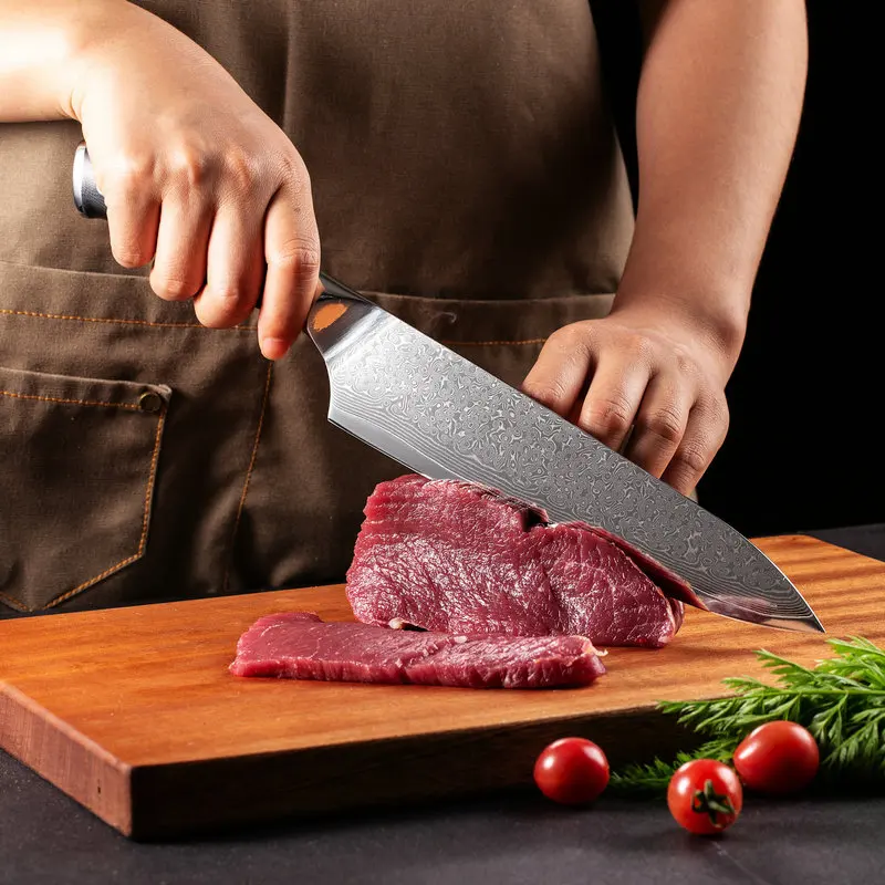 

Chef's Knife Damascus Steel VG10 Pattern Steel Chopping Meat Slices Household Vegetables and Fruits Sharp Kitchen Knife