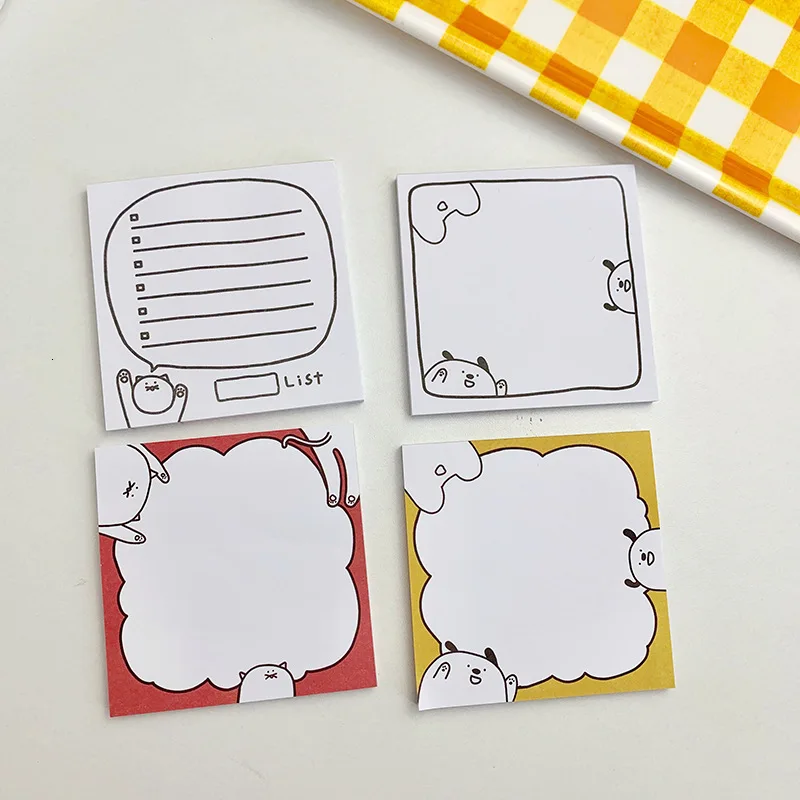 

SIXONE 50 Sheets Cartoon Cute Puppy Cat Note book Writing Pads Concise Nothing Viscosity Memo Pad Hand Account Stationery