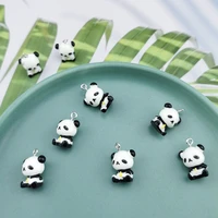 10pcsset 15x20mm resin panda charms pendant jewelry findings diy handmade hanging decoration making accessories