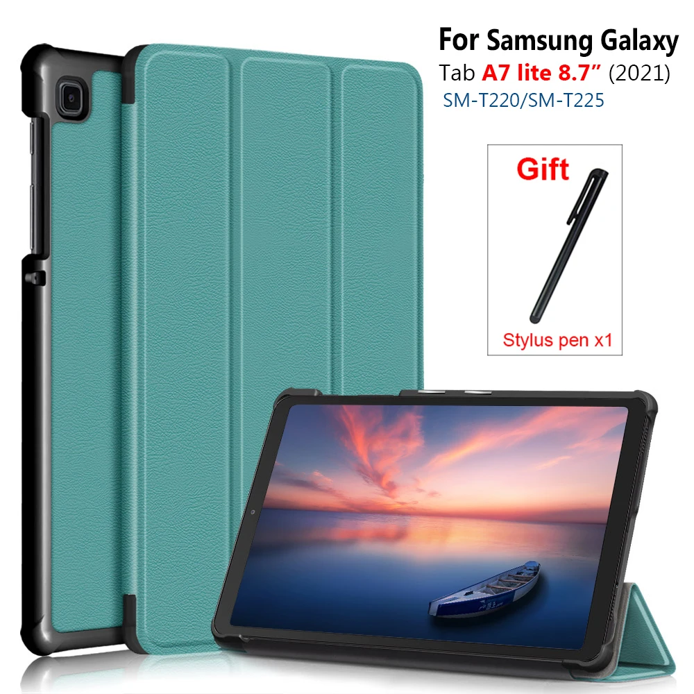 

Чехол для планшета Samsung Galaxy Tab A7 Lite 8,7 дюймов SM-T7220, чехол с флипом, кожзам, ударопрочный раскладной стенд Чехлы для планшетов
