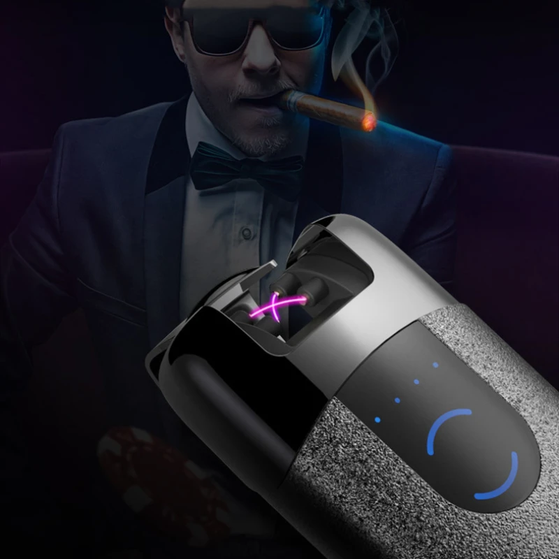 USB Электронная зажигалка с двойной дугой сенсорная Индукционная электрическая