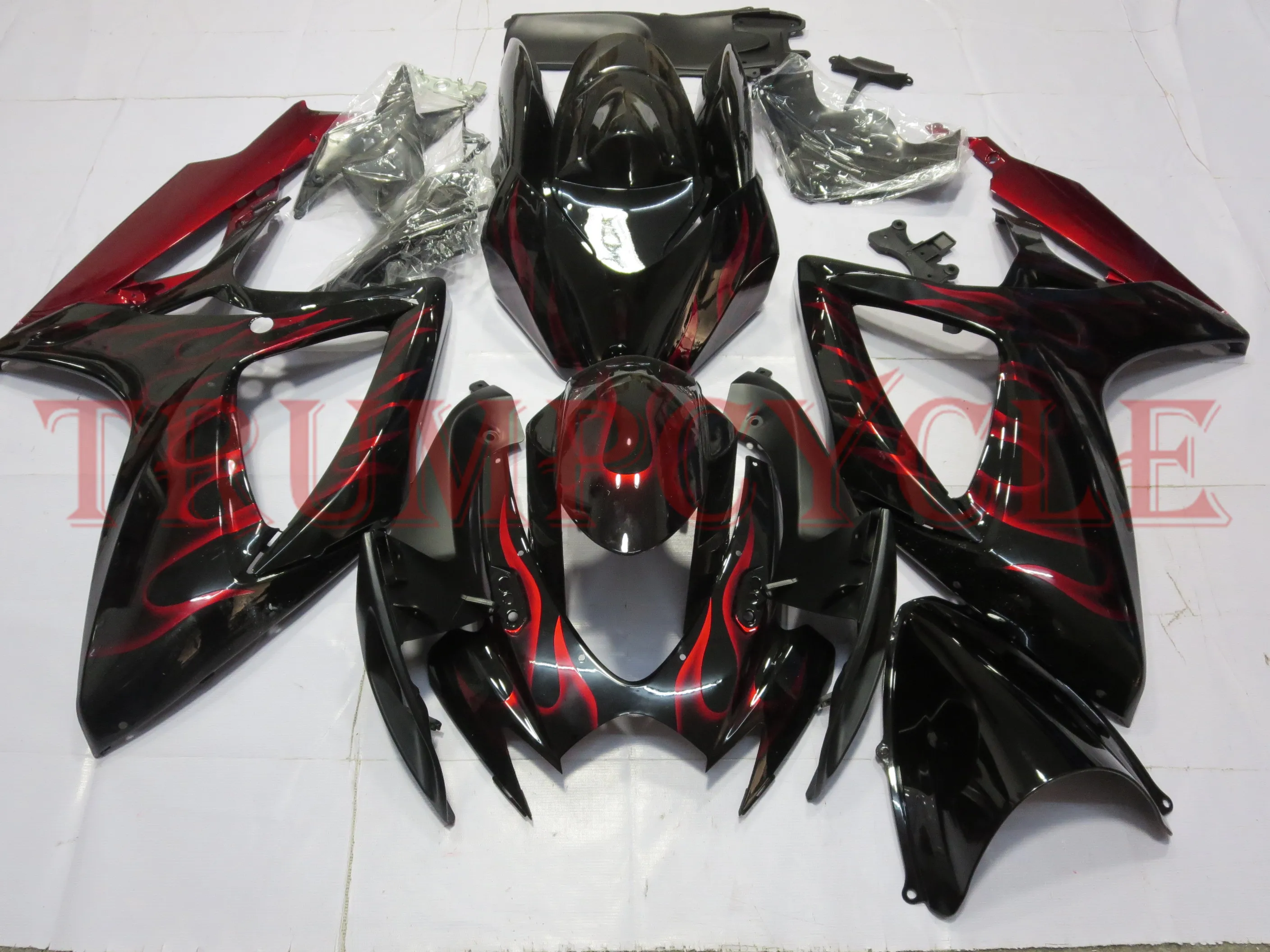 

Вторичный рынок, комплект обтекателей для кузова Мотоцикла SUZUKI GSXR 600 750 2006 GSX-R 2007 600 K6 06 07 Red Flame