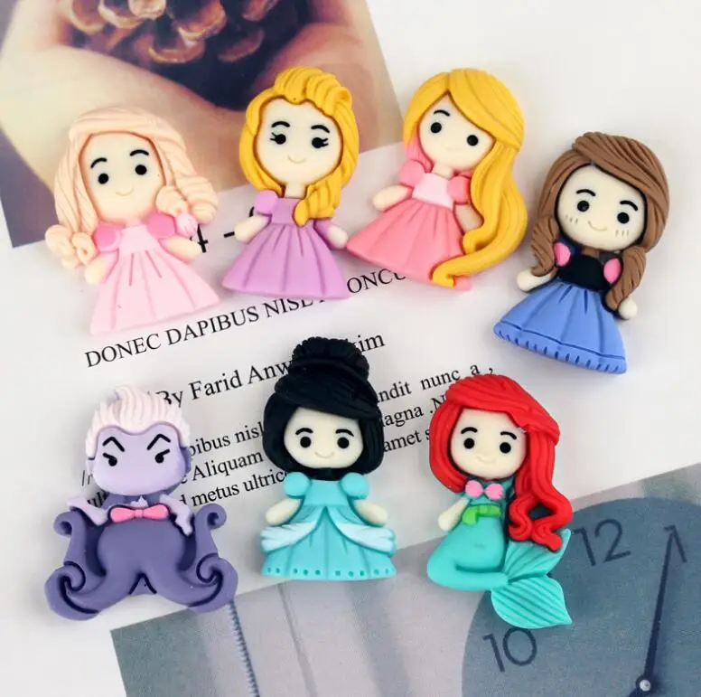 10 шт. симпатичная полимерная принцесса плоская спина кабошон для банта волос