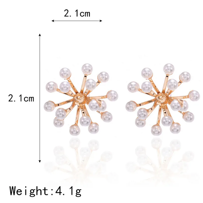 

Fashion Acrylic Petal Dangle Earrings Snowflake Pearl Ear Studs for Women 2021